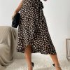 4 Benuynffy Boho Women Casual Print Tie Side Wrap Skirt Elegant High Waist Female Summer Asymmetrical Knee Length A-Line Skirts