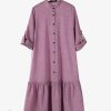 4 Vintage O Neck Long Sleeve Shirt Dress 2025 ZANZEA Spring Sundress Women Solid Work Dresses Casual Button Midi Robe Vestidos