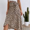black Benuynffy Boho Women Casual Print Tie Side Wrap Skirt Elegant High Waist Female Summer Asymmetrical Knee Length A-Line Skirts